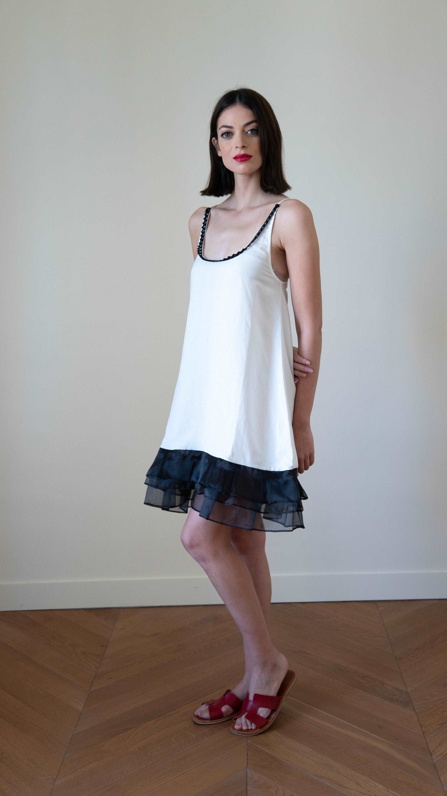 Linen Dress with Ruffles Léa