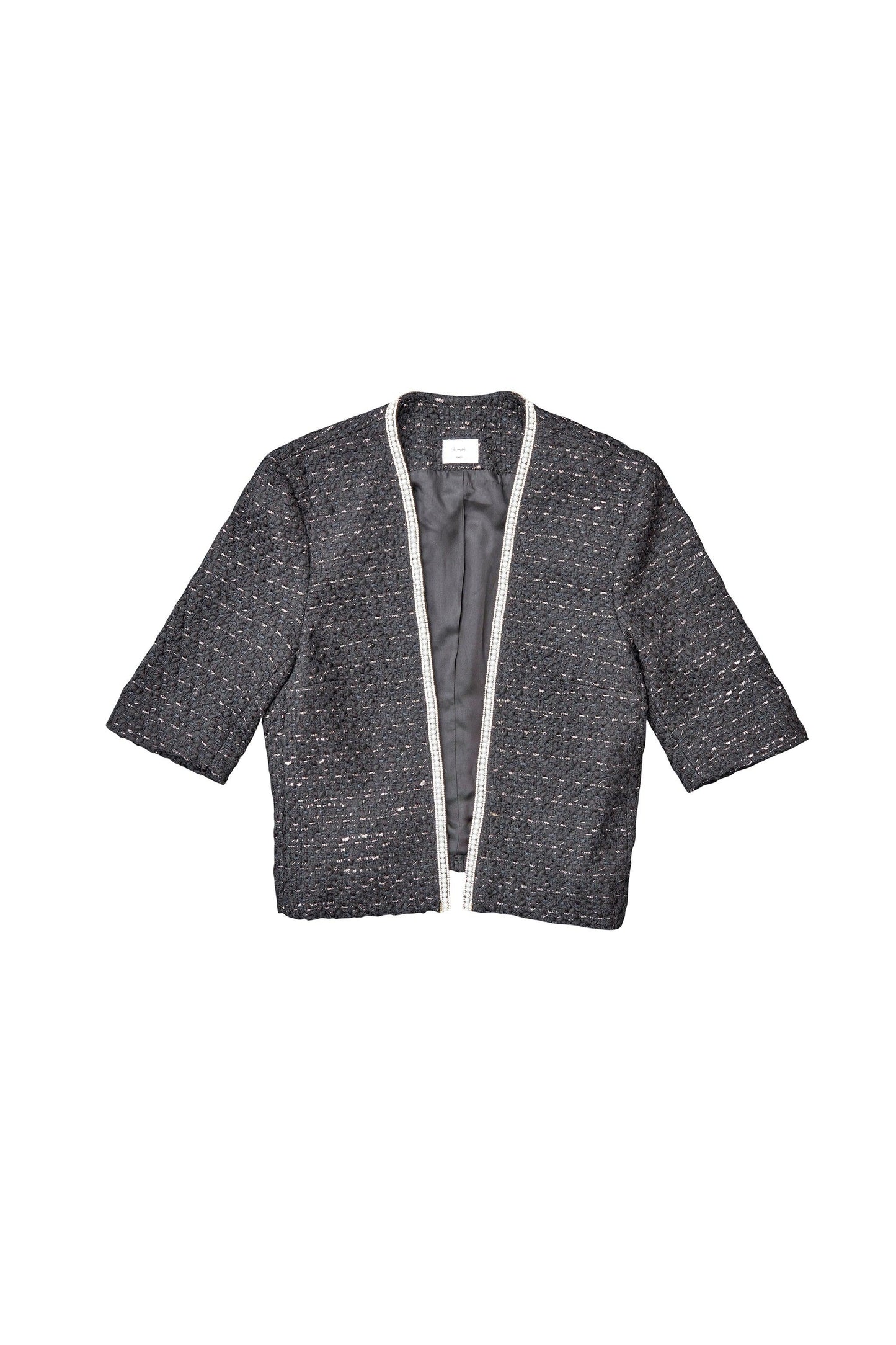 VEST TWEED PEARL BLACK