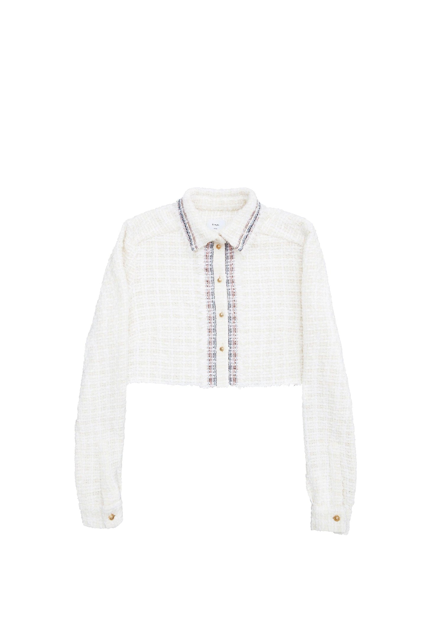 White tweed shirt cropped Silvia