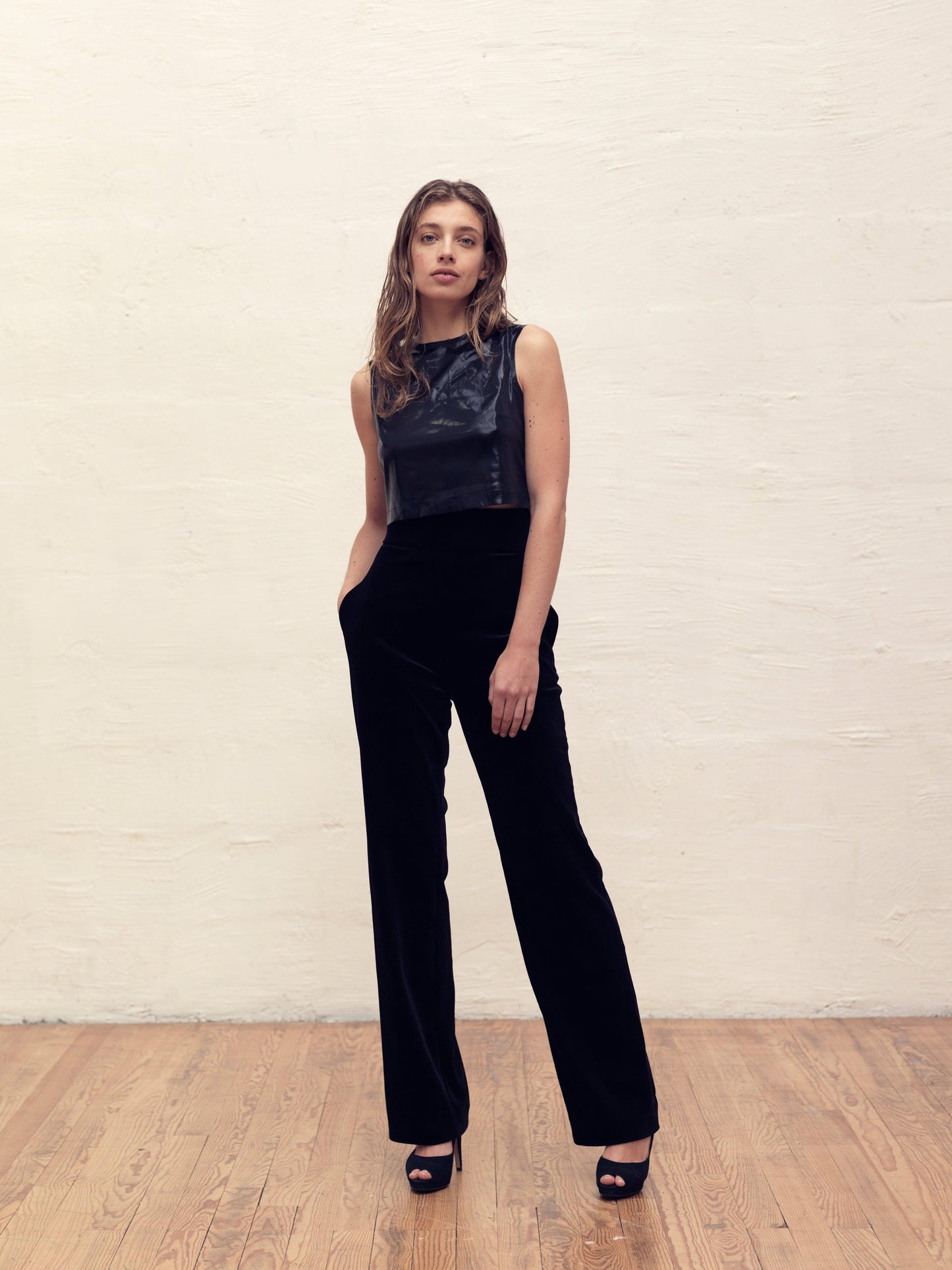 Velvet Black Trousers Fiona