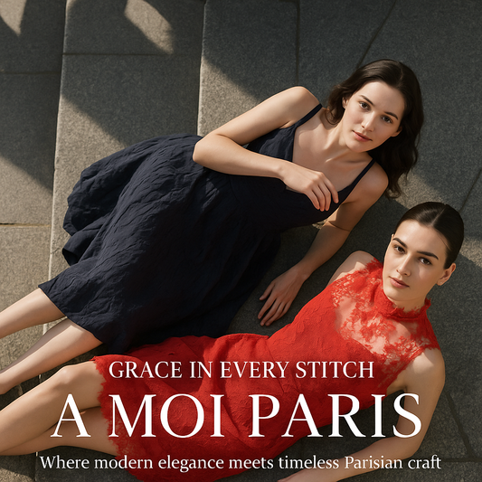 New Shoot for À Moi Paris: Pre-Order Available for Stunning Blue and Red Dresses