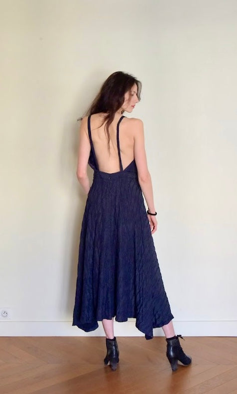 Navy Blue Wavy Dress