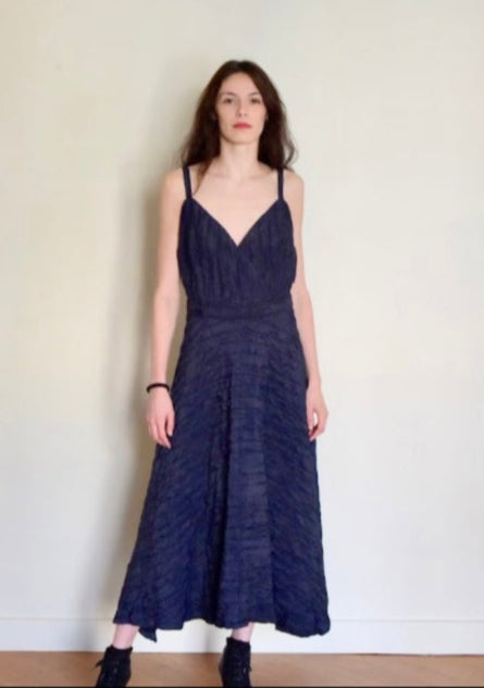 Navy Blue Wavy Dress