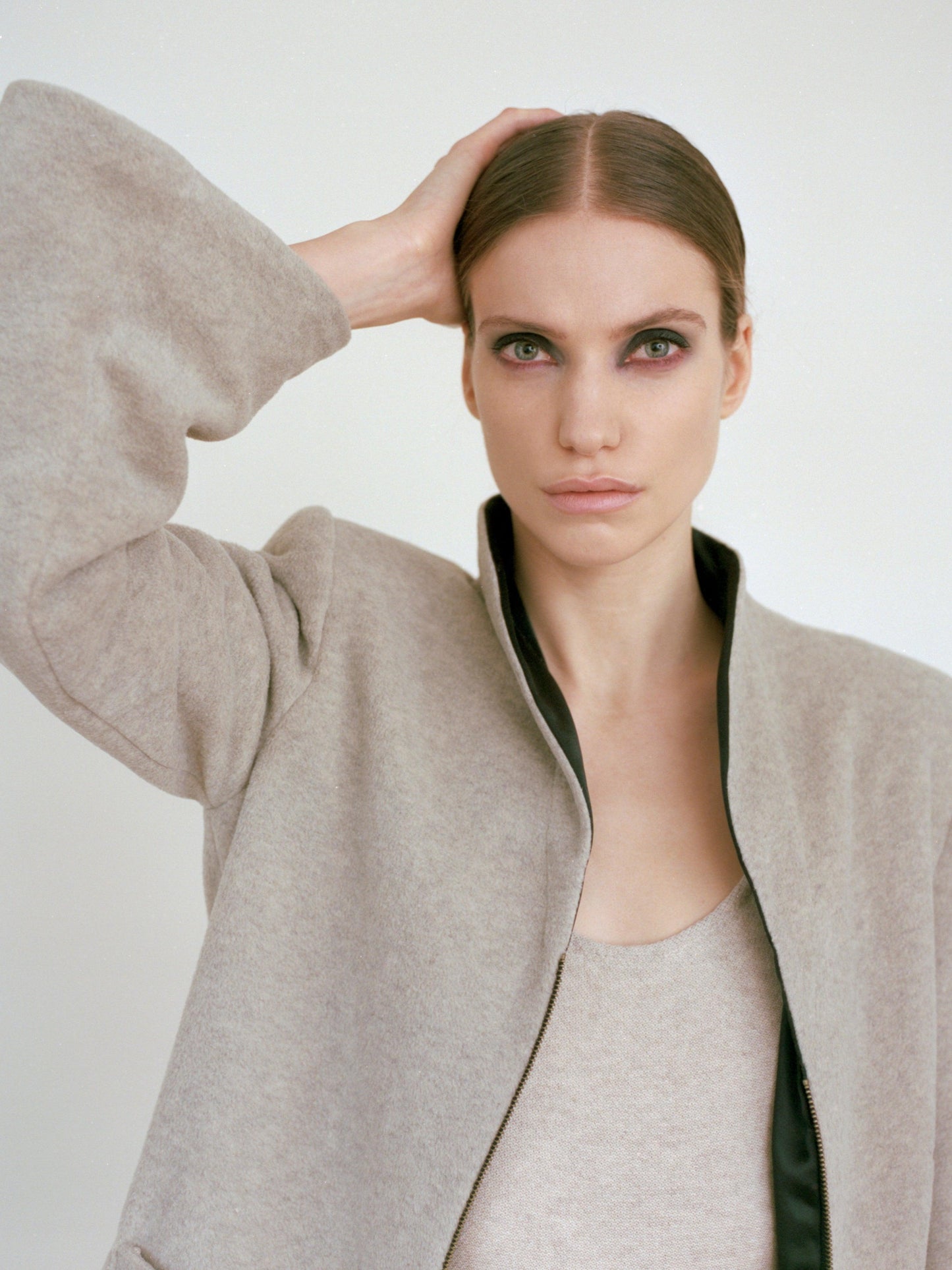 Jacket Beige Fleece Fabric Gina