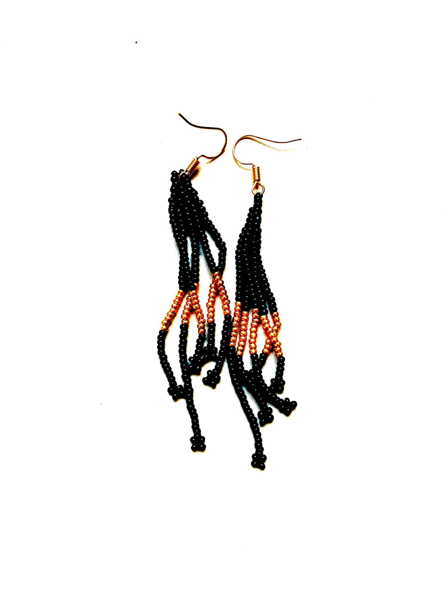 Paloma black and gold beaded earrings