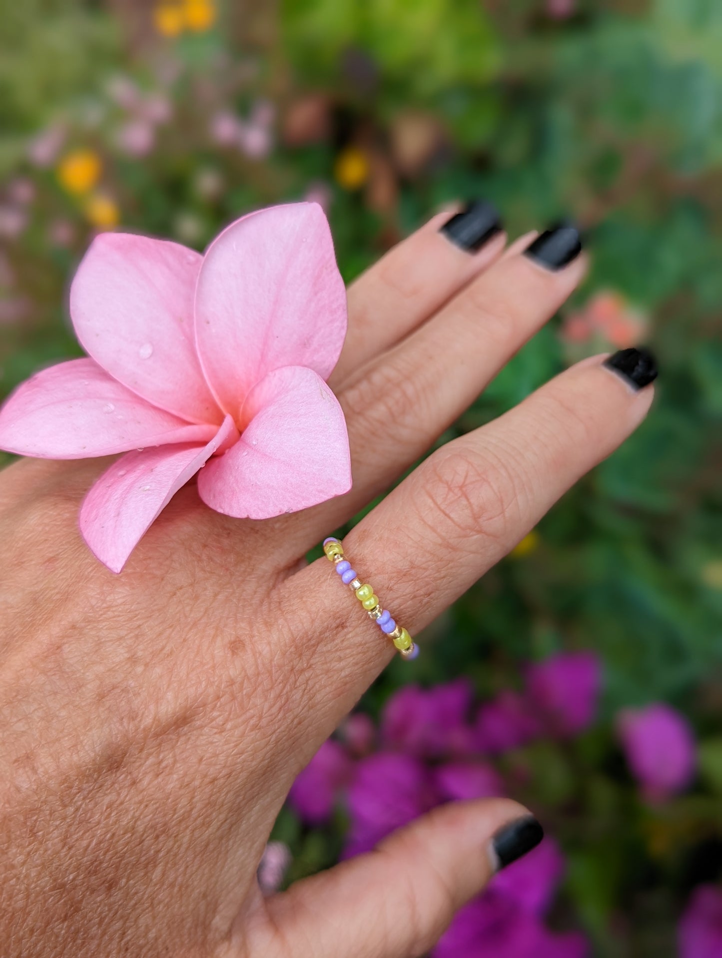 Colibri small yellow and lilac ring